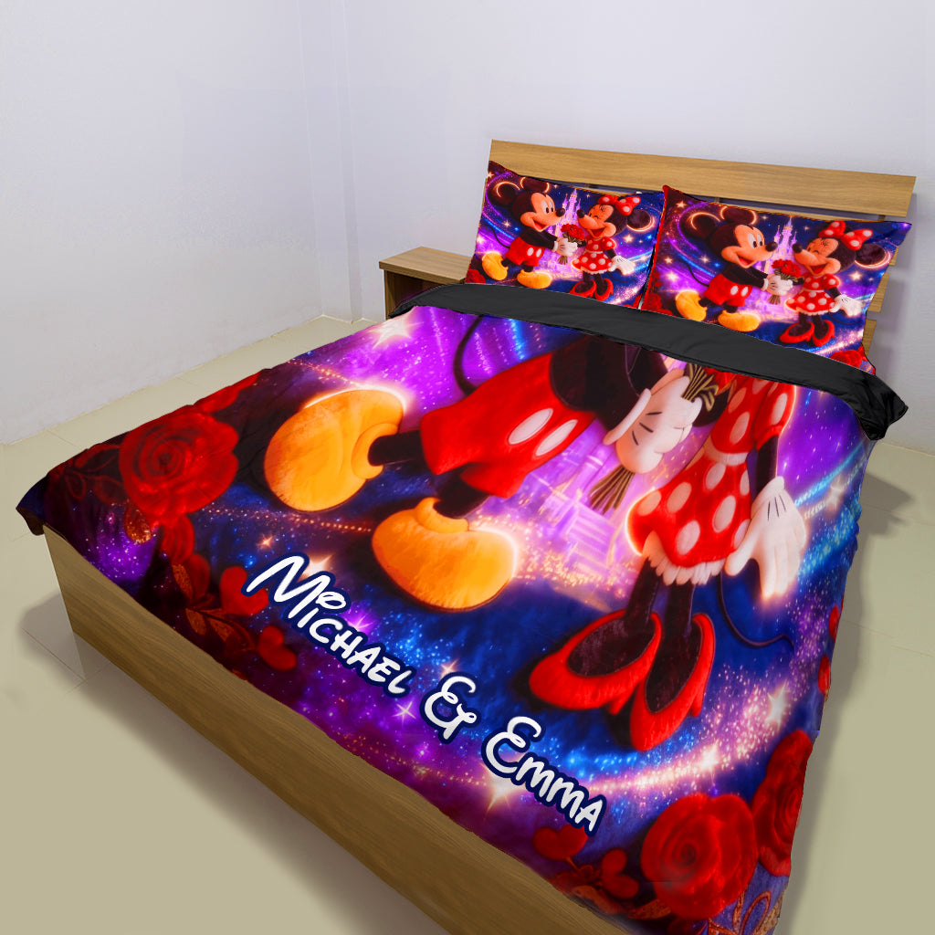 Magical Cartoon Mouse Couple - Personalized Mouse Bedding Set
