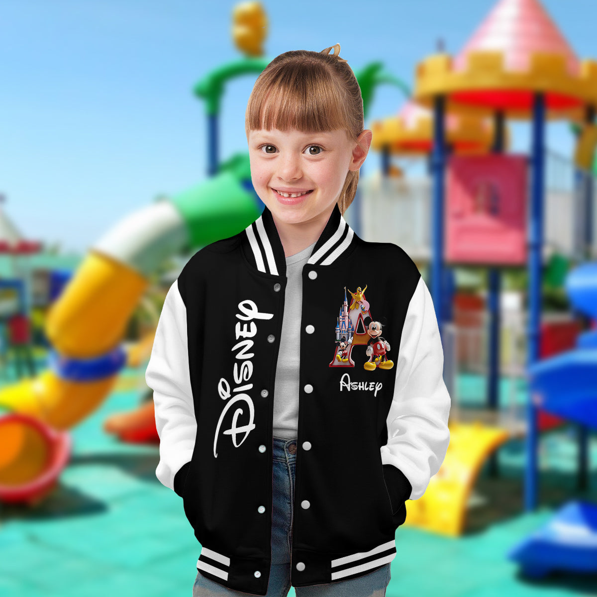 Magical Initial Letter - Personalized Mouse Varsity Jacket