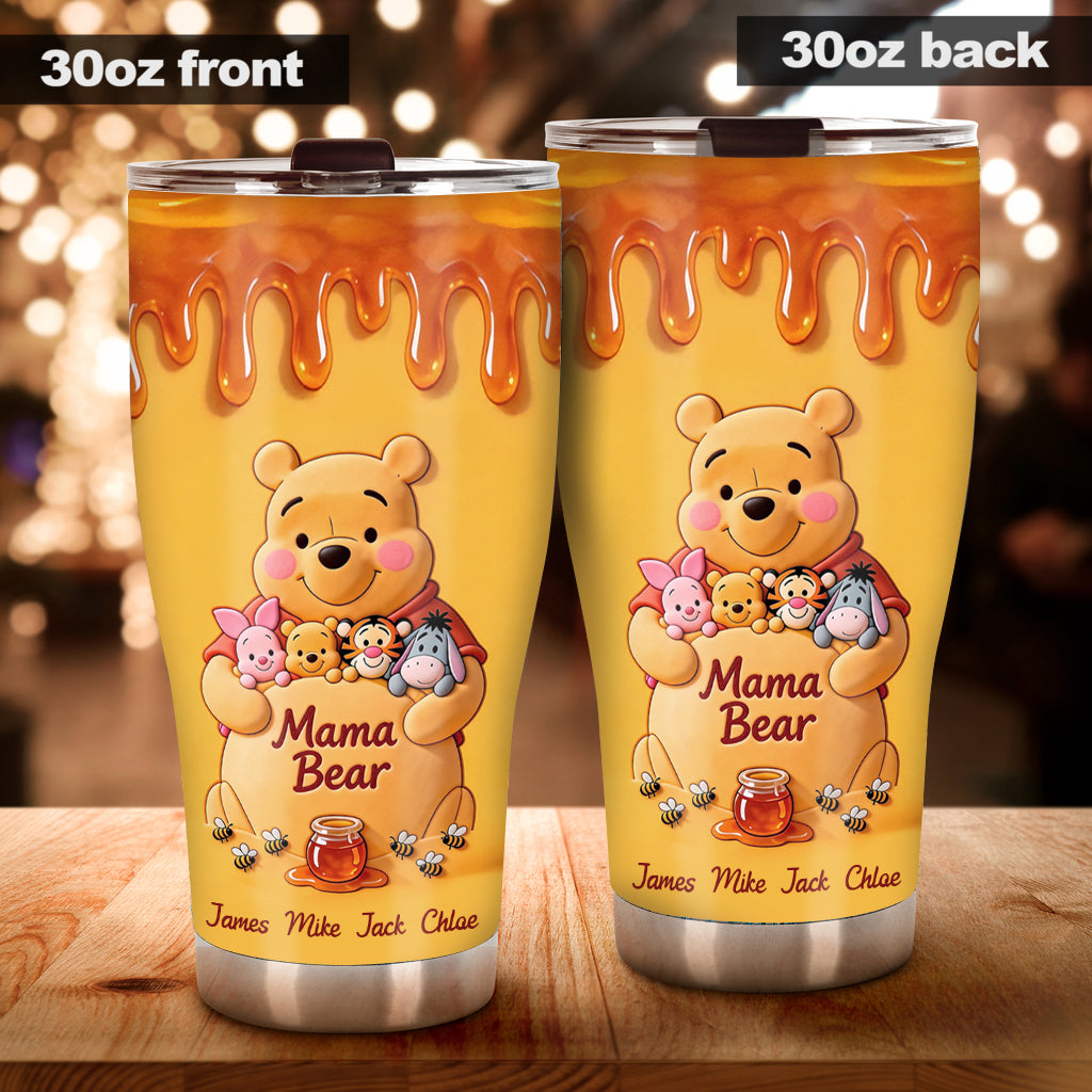 Mama Bear - Personalized Yellow Bear Tumbler