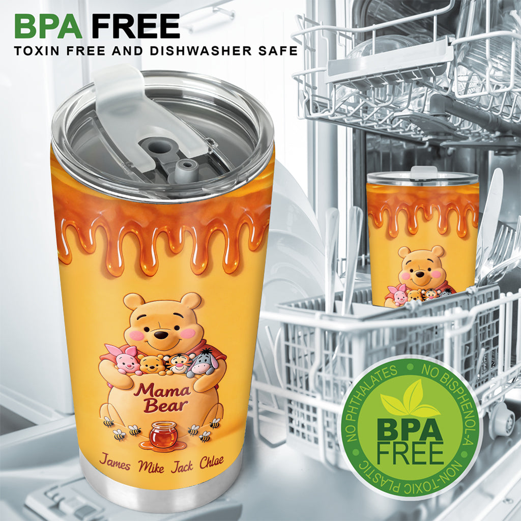 Mama Bear - Personalized Yellow Bear Tumbler