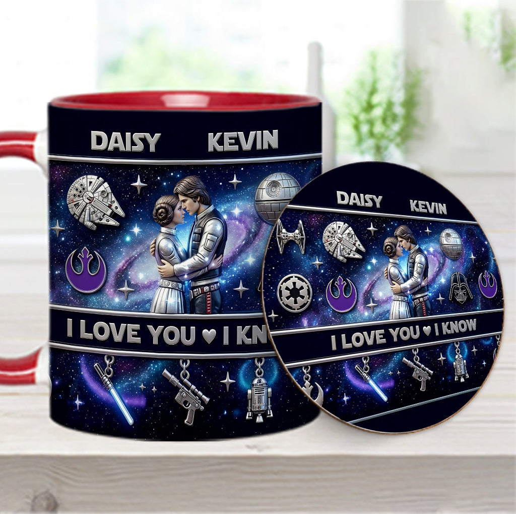 I Love You - Personalized The Force Accent Mug & Coaster