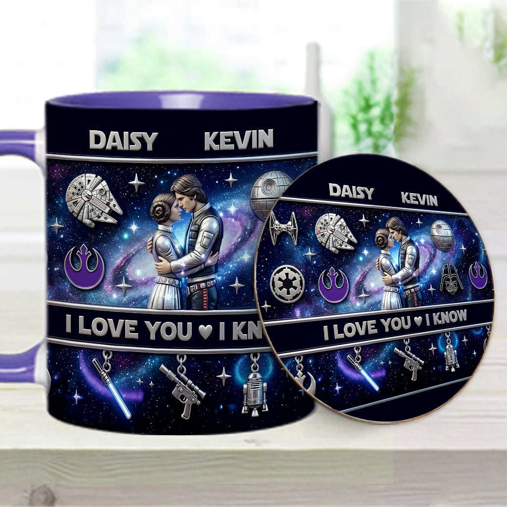 I Love You - Personalized The Force Accent Mug & Coaster