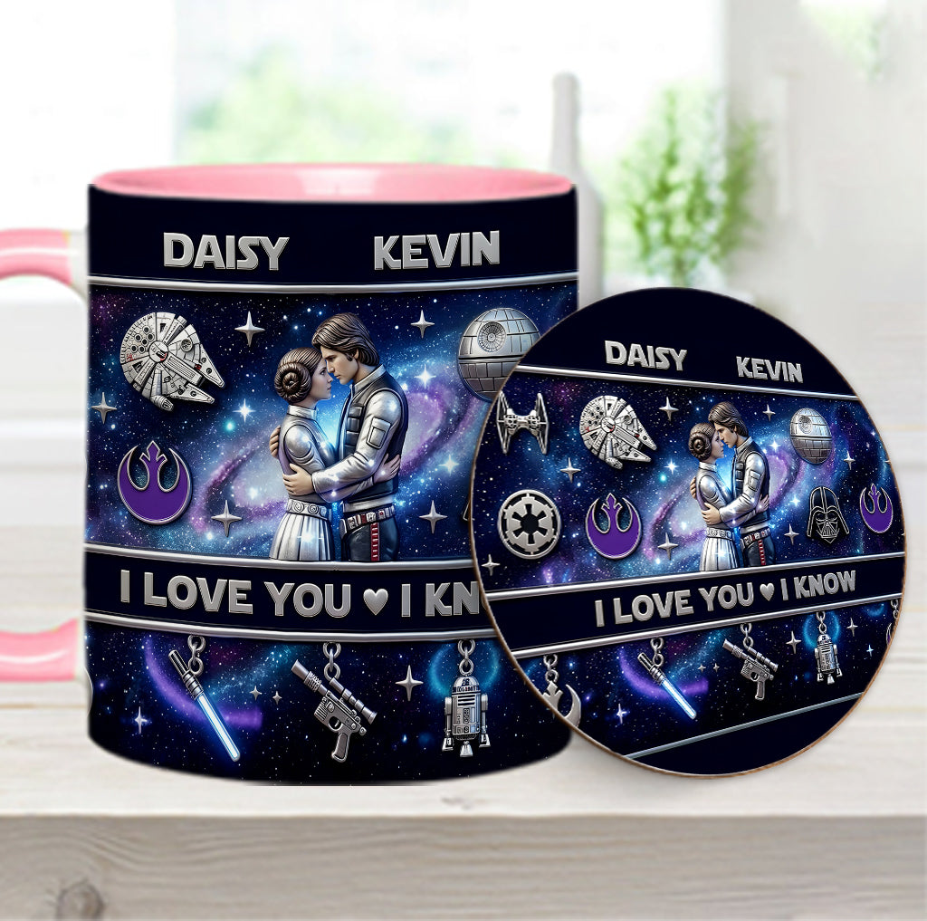 I Love You - Personalized The Force Accent Mug & Coaster