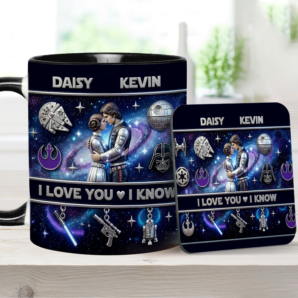 I Love You - Personalized The Force Accent Mug & Coaster