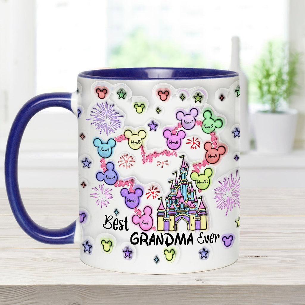 Best Grandma/ Mom Ever - Personalized Mouse Accent Mug