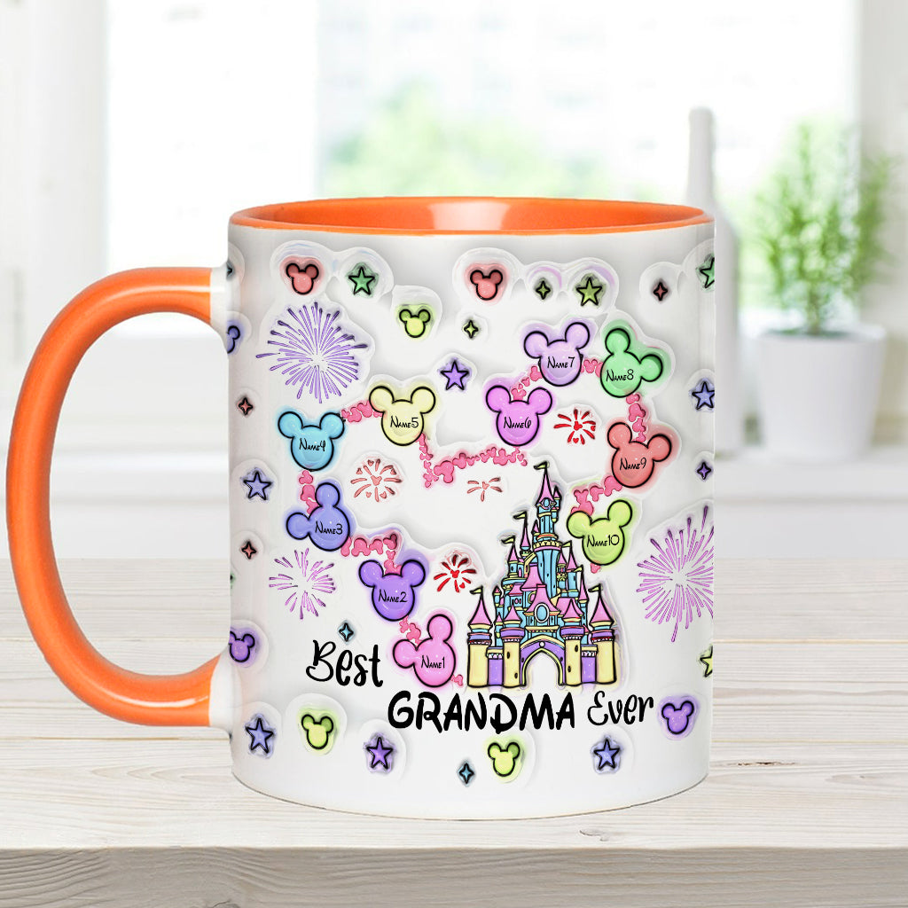 Best Grandma/ Mom Ever - Personalized Mouse Accent Mug