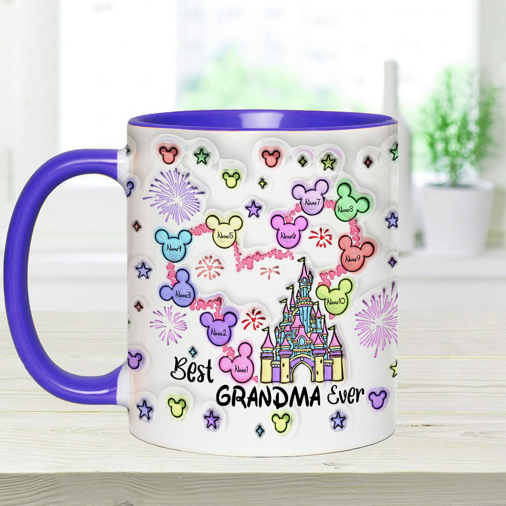 Best Grandma/ Mom Ever - Personalized Mouse Accent Mug