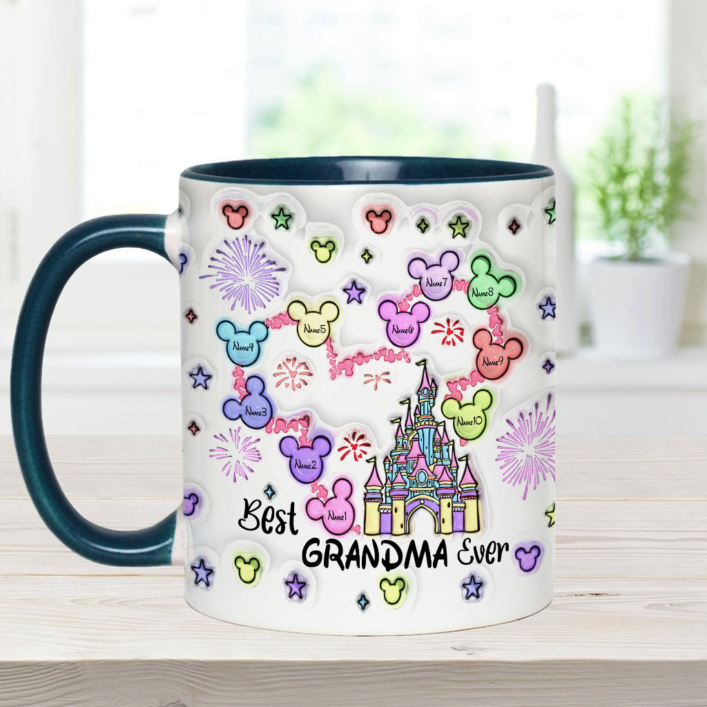 Best Grandma/ Mom Ever - Personalized Mouse Accent Mug