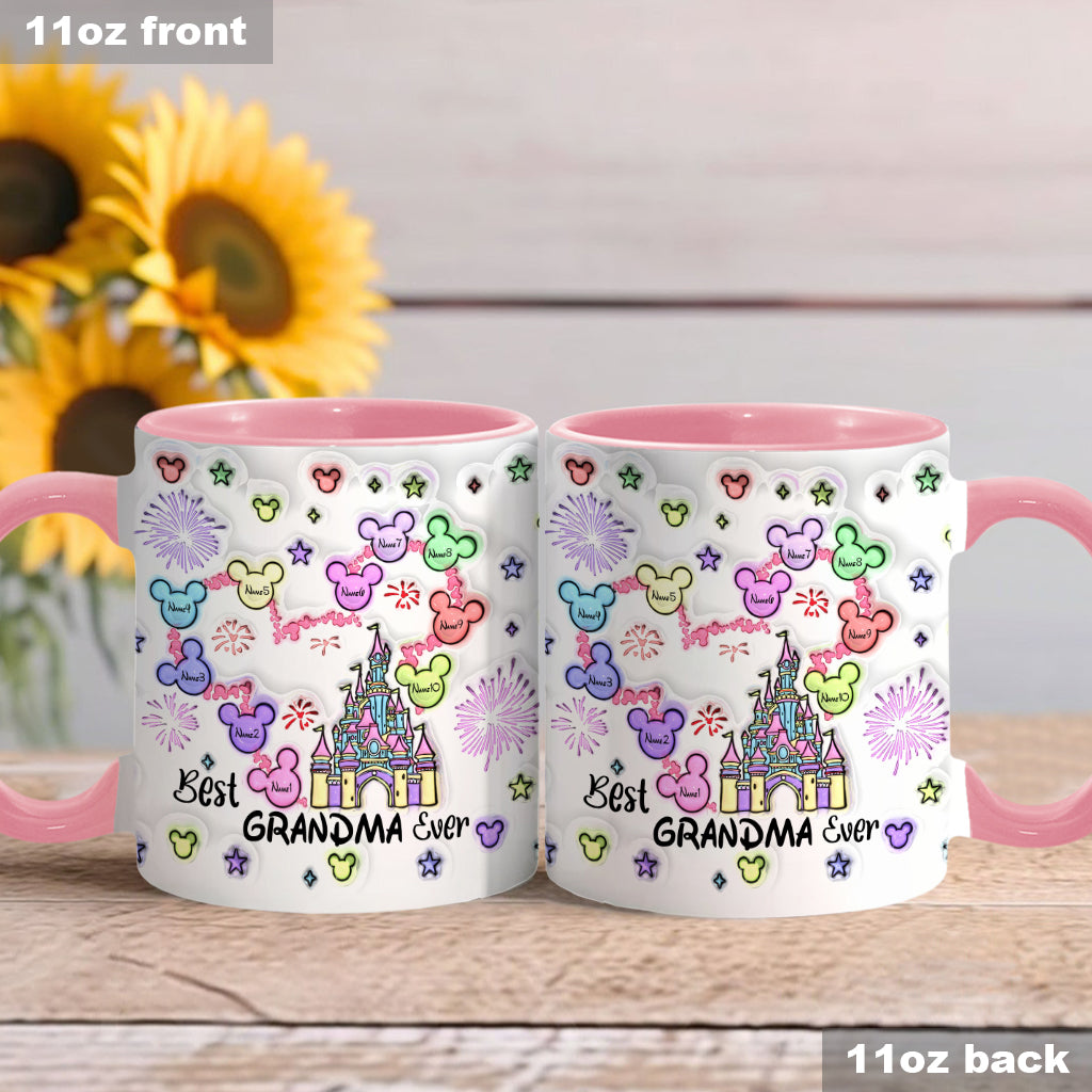 Best Grandma/ Mom Ever - Personalized Mouse Accent Mug