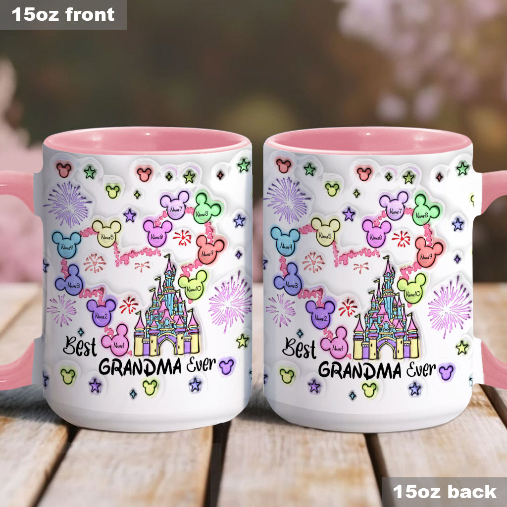 Best Grandma/ Mom Ever - Personalized Mouse Accent Mug