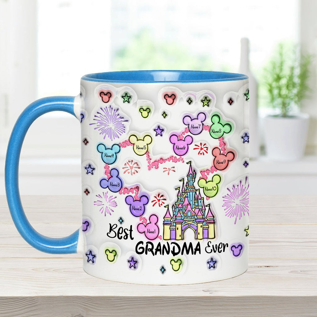 Best Grandma/ Mom Ever - Personalized Mouse Accent Mug