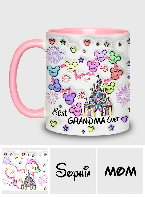 Best Grandma/ Mom Ever - Personalized Mouse Accent Mug