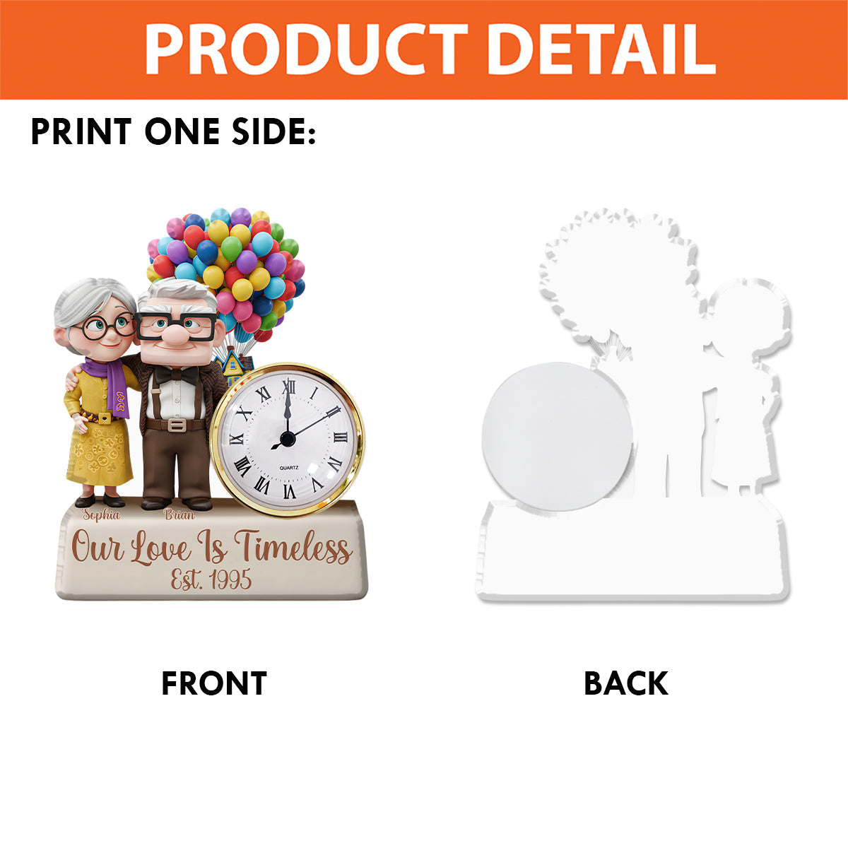 Our Love Is Timeless - Personalized Couple Acrylic Clock Plaque