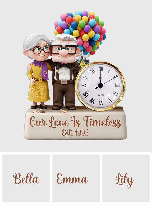 Our Love Is Timeless - Personalized Couple Acrylic Clock Plaque