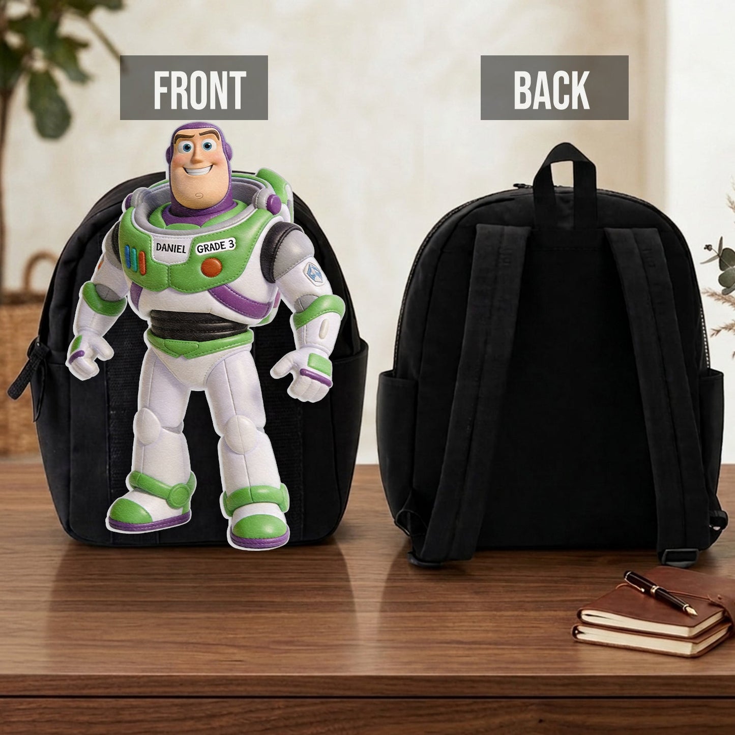 Toy Friendship - Personalized Movie For Kids Changeable Leather Patch Backpack