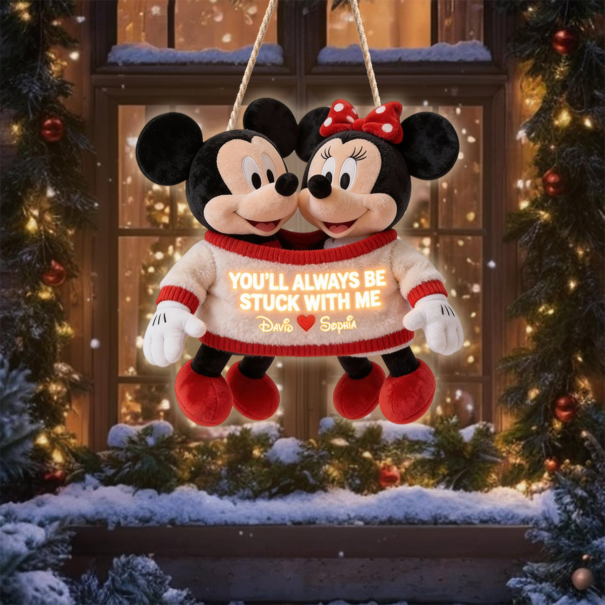 You'll Always Be Stuck With Me - Personalized Mouse LED Light Acrylic Sign