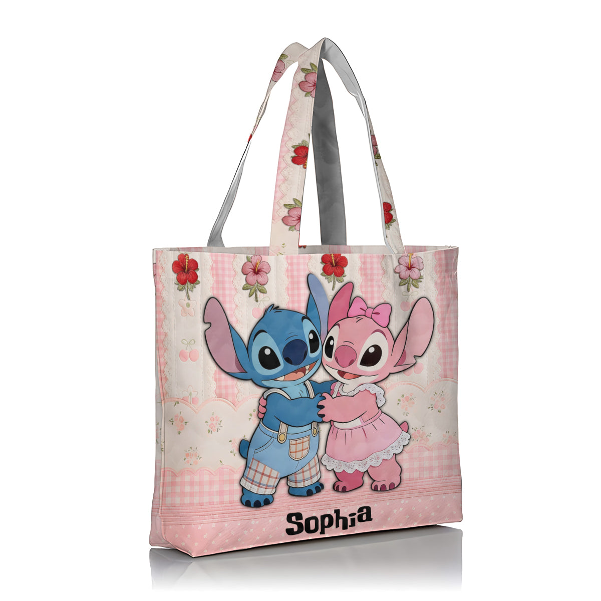 Cute Cartoon Monster - Personalized Ohana Quilted Tote Bag