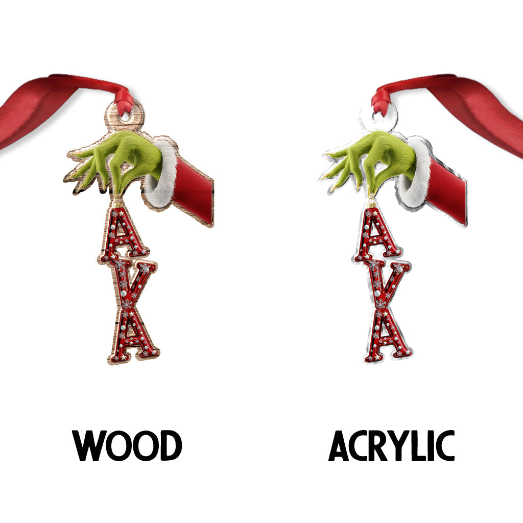 Merry Grinchmas Name Ornament - Personalized Stole Christmas Custom Shaped Ornament
