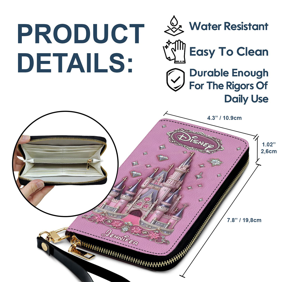 Magical World - Personalized Mouse Leather Long Wallet