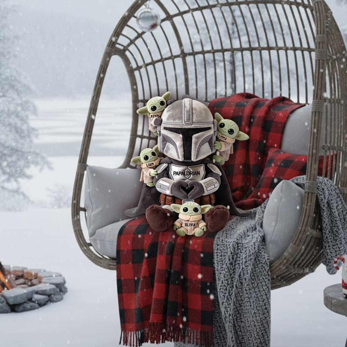 Papalorian This Is The Way - Personalized The Force Premium Faux Fur Pillow