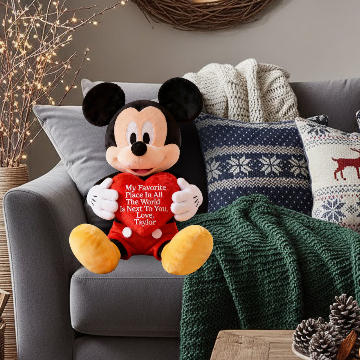 Magical Hug - Personalized Mouse Faux Fur Shaped Pillow