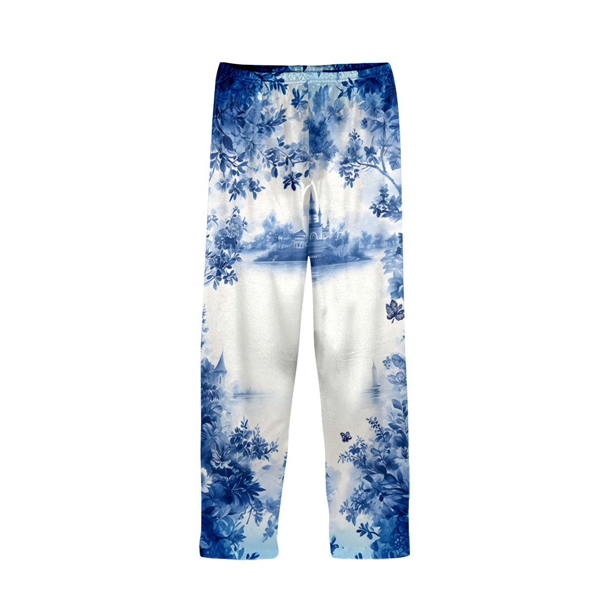 Classic Blue & White Mouse Couple - Personalized Mouse Button Down Pajamas