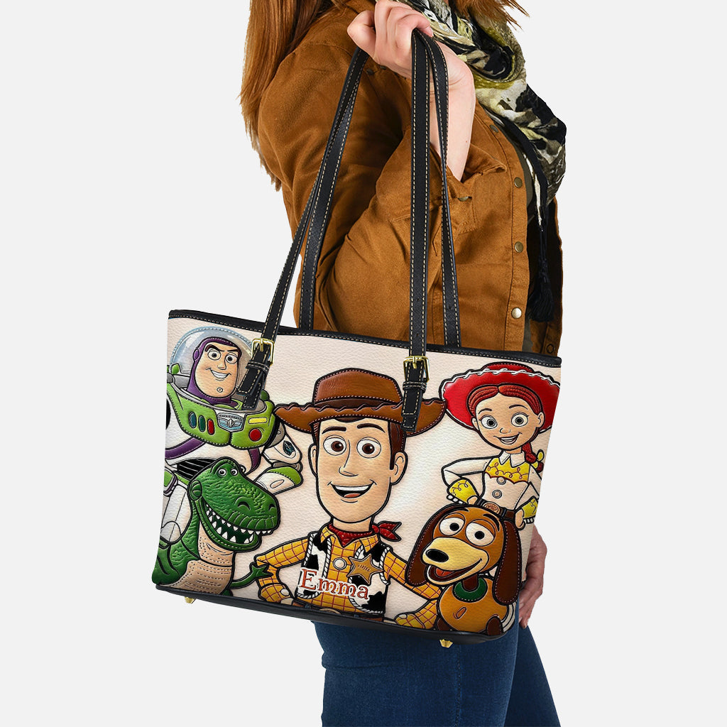 Galaxy And Western Buddy Toy - Personalized Toy Story Leather Bag With Plush Charm