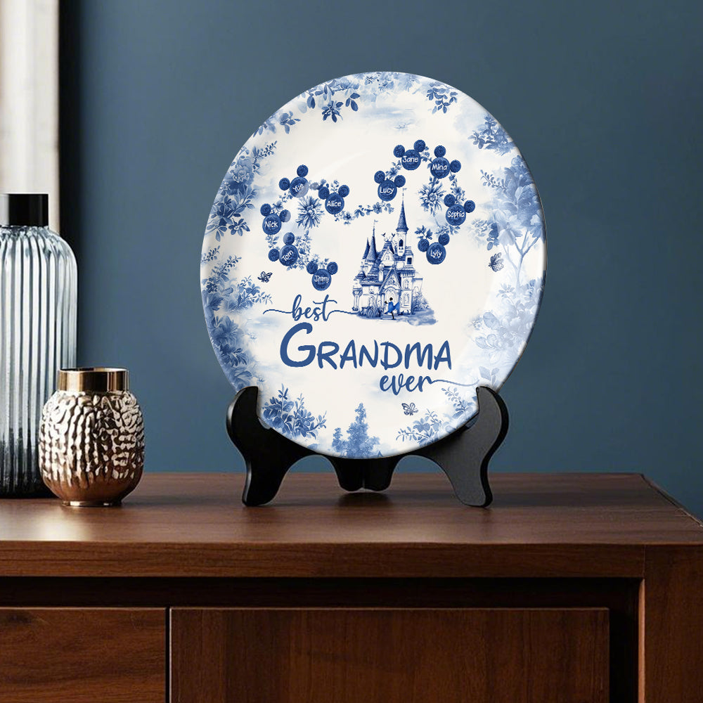 Best Grandma Ever - Personalized Mouse Ceramic Round Plate