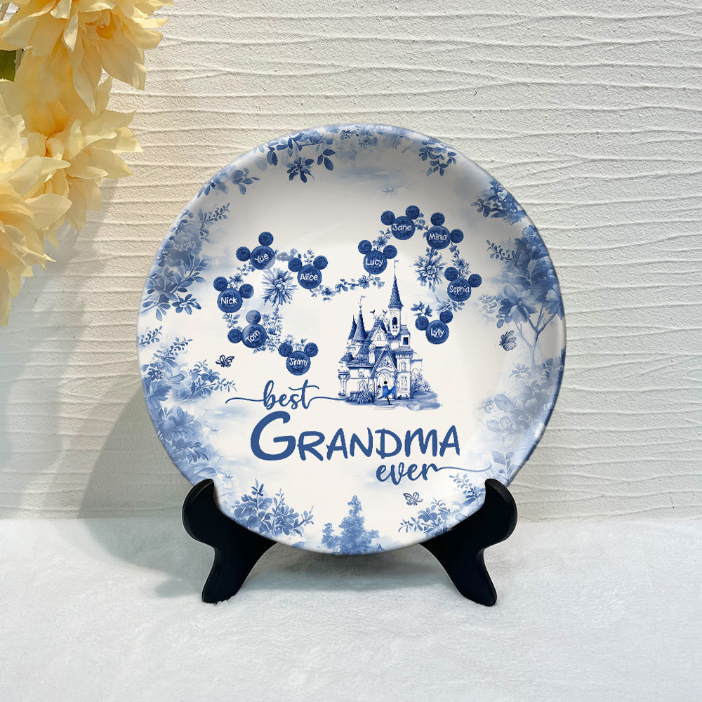 Best Grandma Ever - Personalized Mouse Ceramic Round Plate