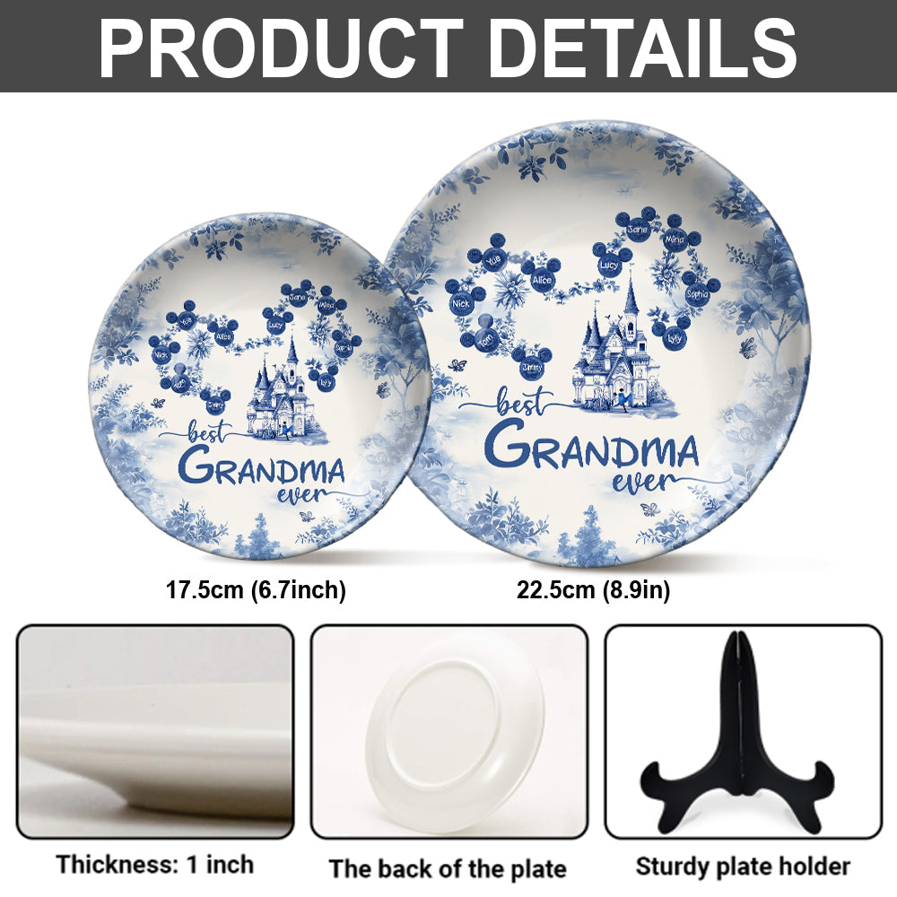 Best Grandma Ever - Personalized Mouse Ceramic Round Plate