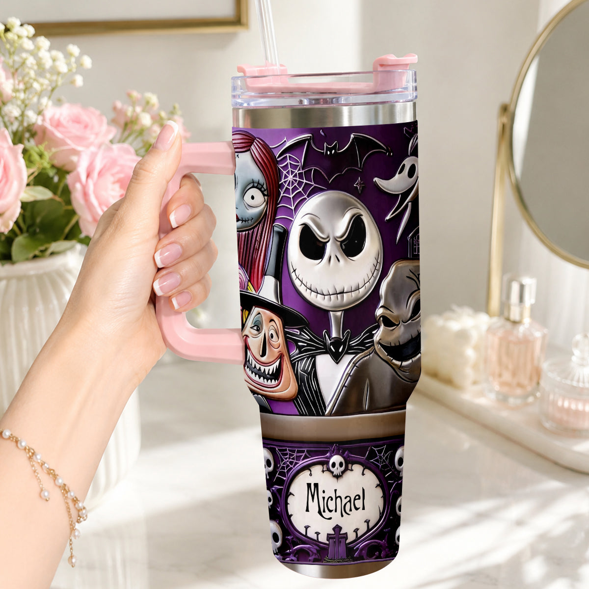 The Nightmare - Personalized Nightmare Tumbler With Plush Charm