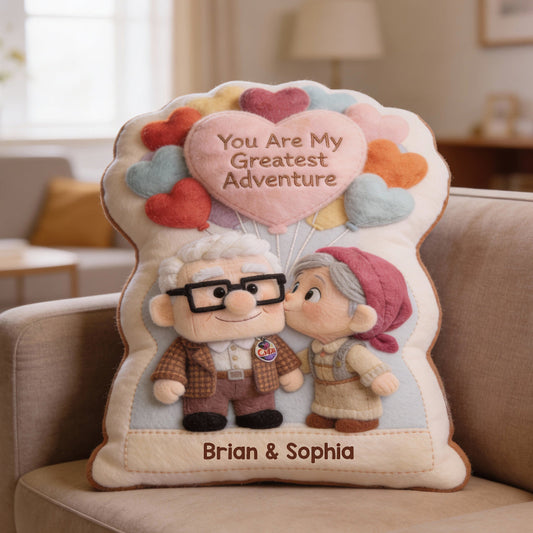 You Are My Greatest Adventure - Personalized Mouse Faux Fur Shaped Pillow
