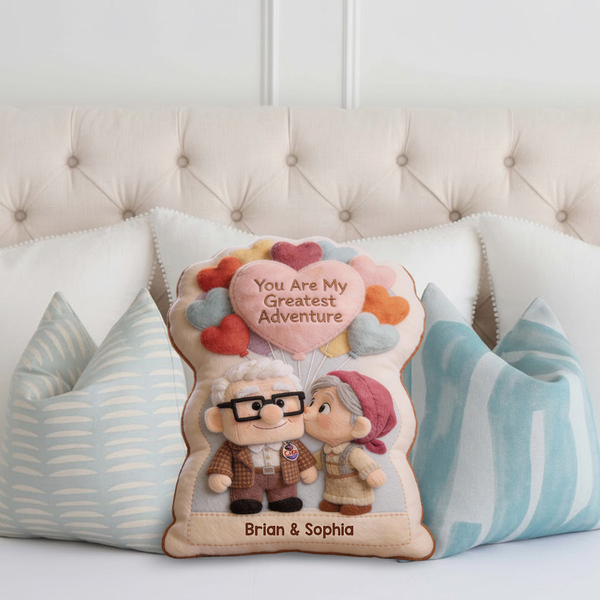 You Are My Greatest Adventure - Personalized Mouse Faux Fur Shaped Pillow