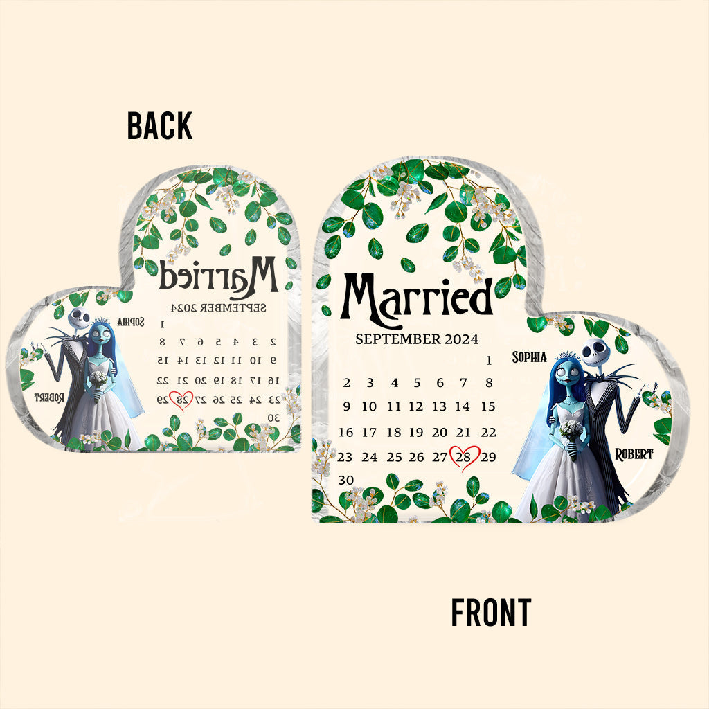 Married Calendar - Personalized Nightmare Custom Shaped Acrylic Plaque