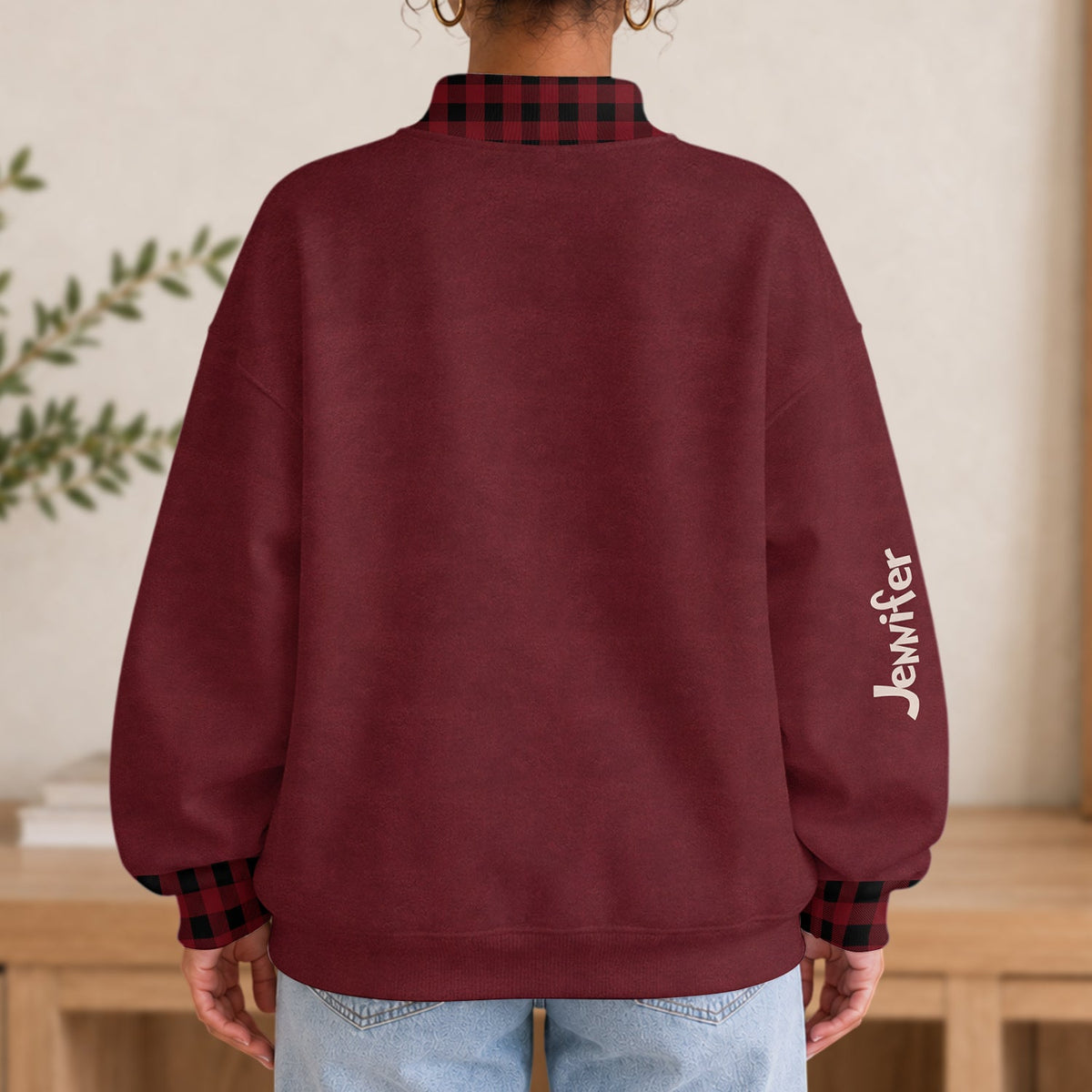 Feeling Grinchy - Personalized Stole Christmas Mock Neck Sweatshirt