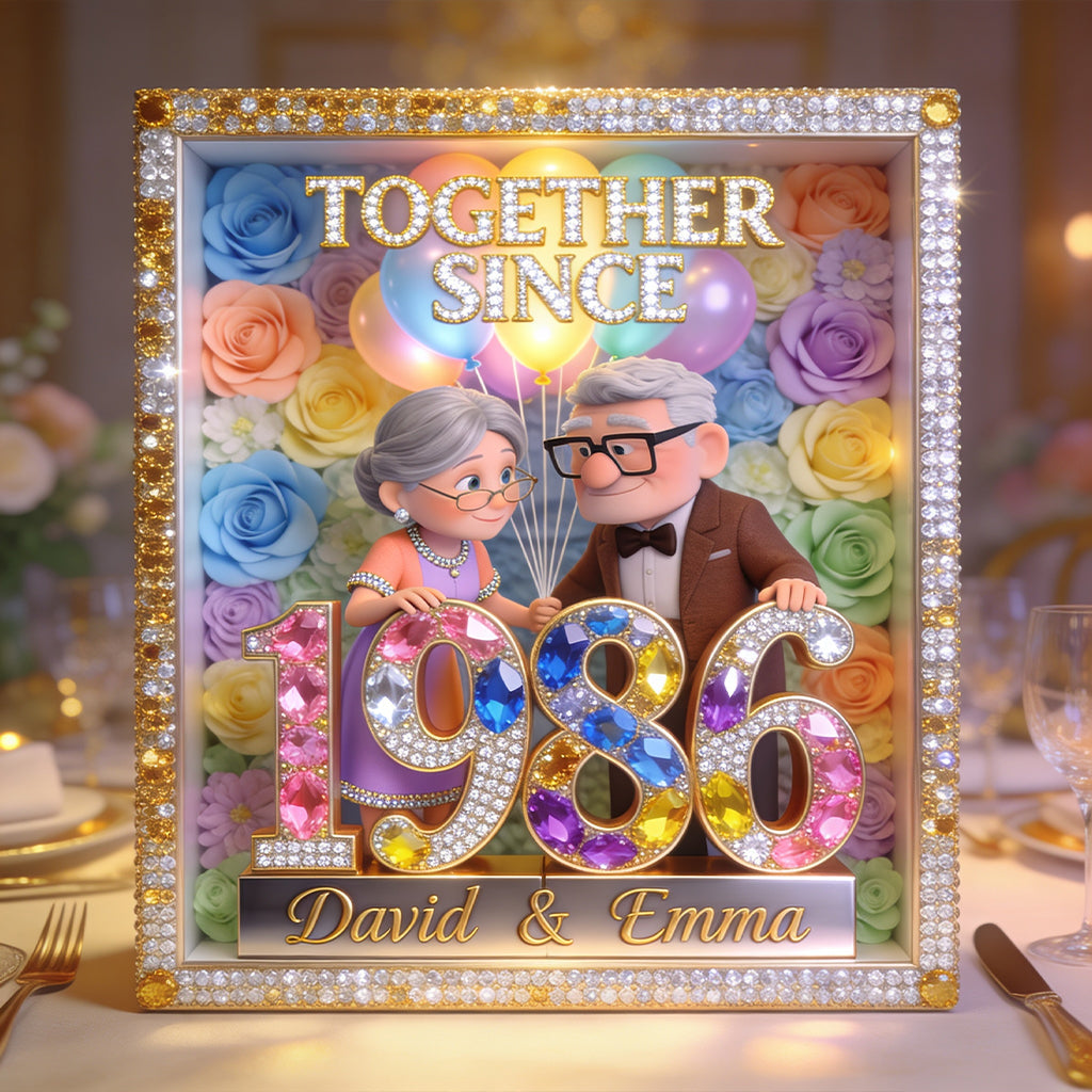 Together Since Couple Anniversary - Personalized Up Movie Couple Custom Shaped Acrylic Plaque