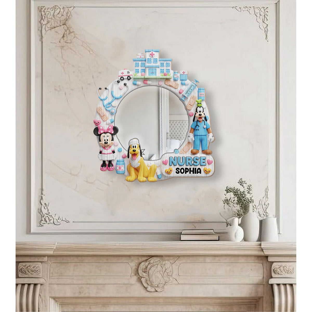 Mouse's Medical - Personalized Nurse Wall Hanging Mirror