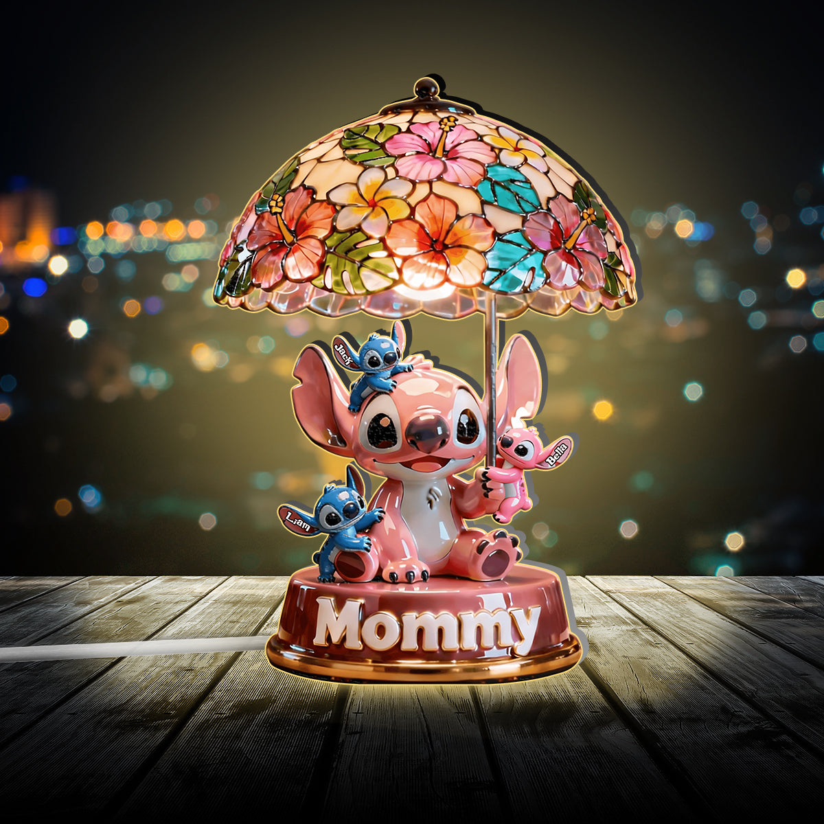 Mother’s Day Cartoon - Personalized Ohana Acrylic LED Night Light