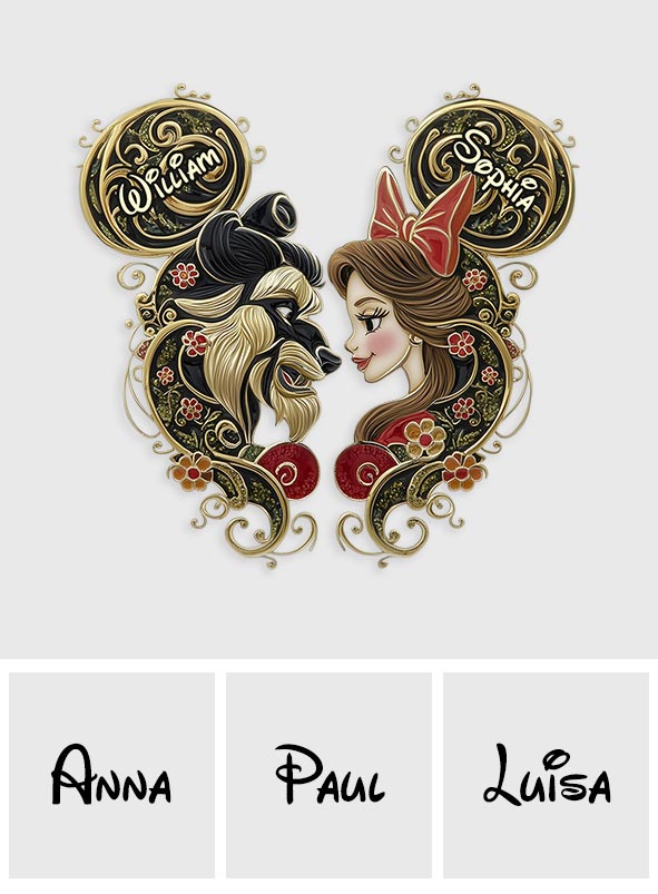 Tale As Old As Time Couple Princess And Beast - Personalized Mouse Pin