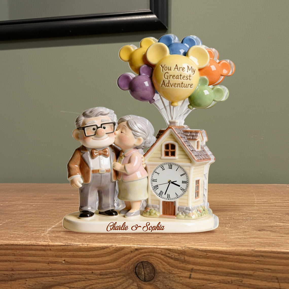 Our Greatest Adventure Couple - Personalized Up Movie Couple Desk Clock Plaque