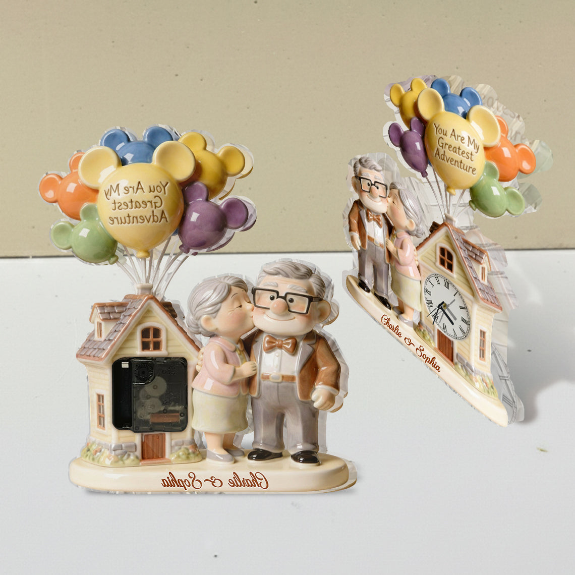 Our Greatest Adventure Couple - Personalized Up Movie Couple Desk Clock Plaque