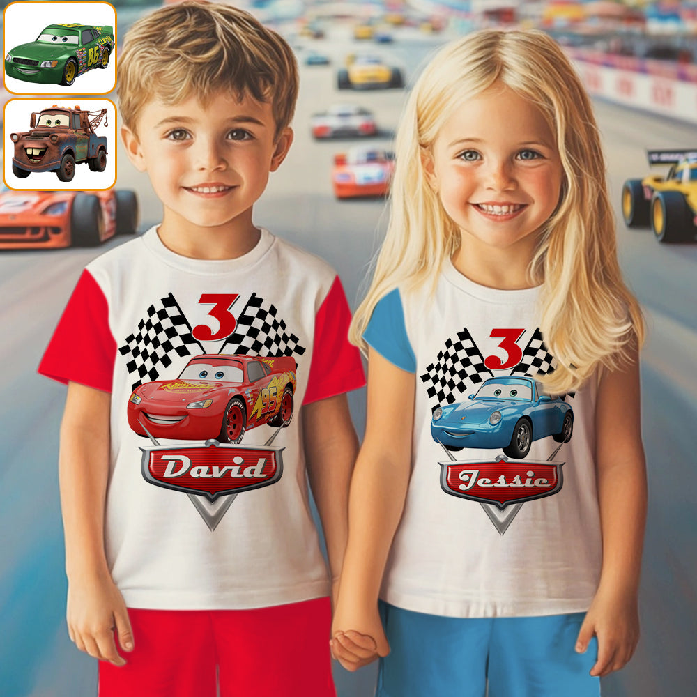 Racing Car - Personalized Cars Kid T-shirt & Shorts