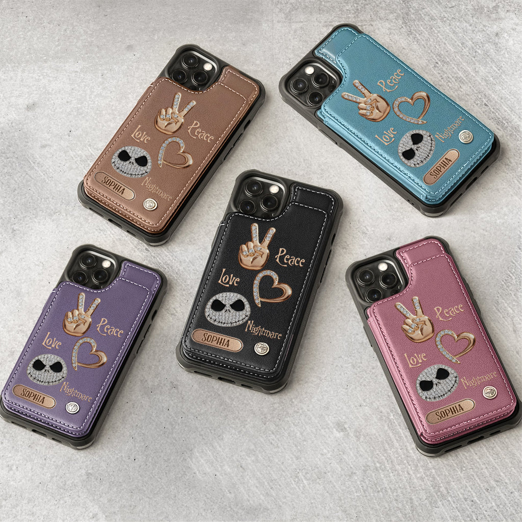 Peace Love Nightmare - Personalized Nightmare Wallet Phone Case