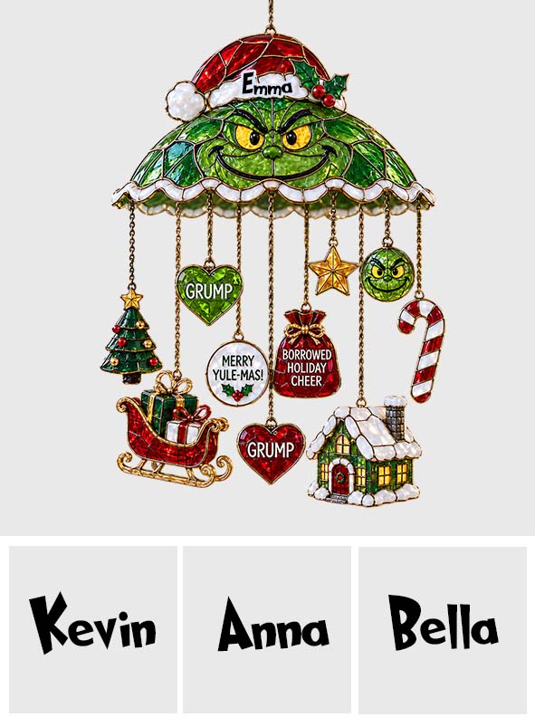 Merry Grinchmas - Personalized Stole Christmas Ornament With Charm