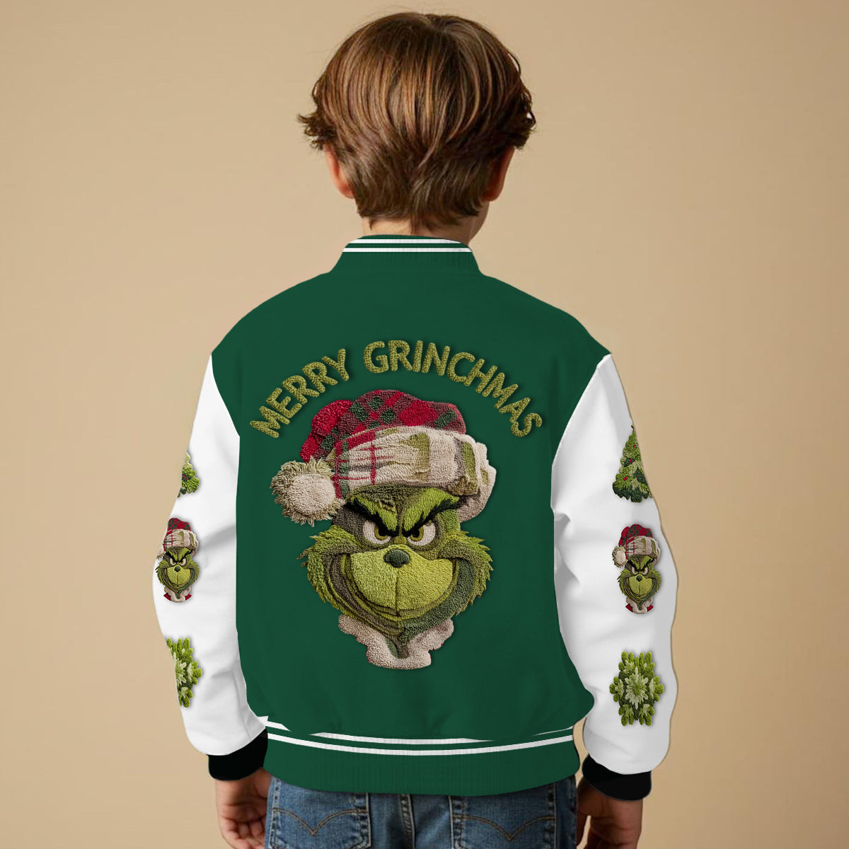 Merry Grinchmas - Personalized Stole Christmas Varsity Jacket