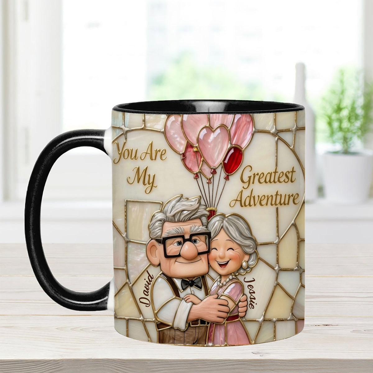 My Greatest Adventure - Personalized Couple Set Accent Mug with Acrylic Stirrers