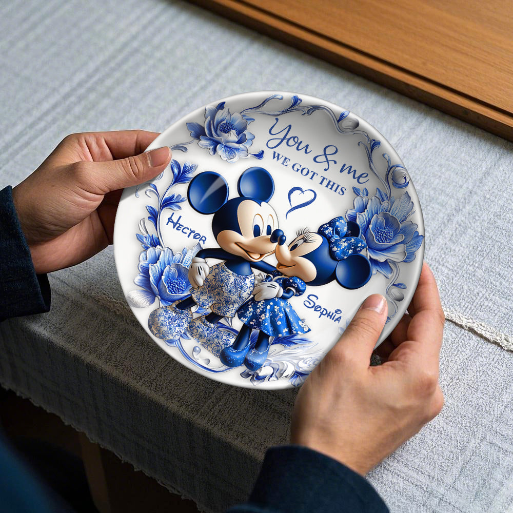 You & Me We Got This - Personalized Mouse Ceramic Round Plate