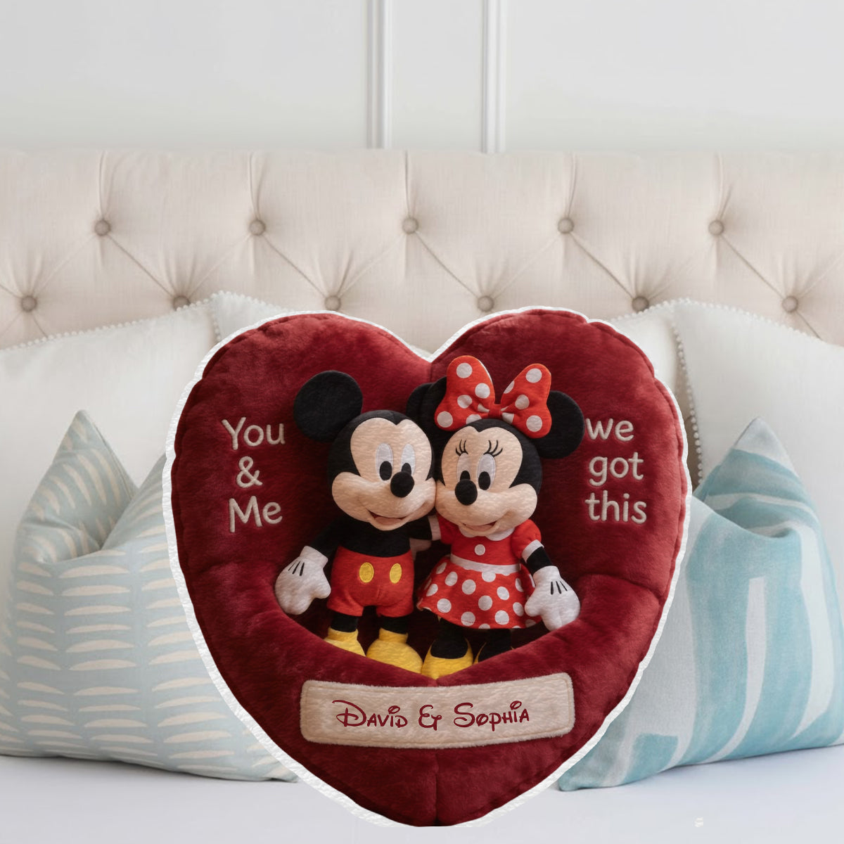 You & Me We Got This - Personalized Mouse Faux Fur Shaped Pillow