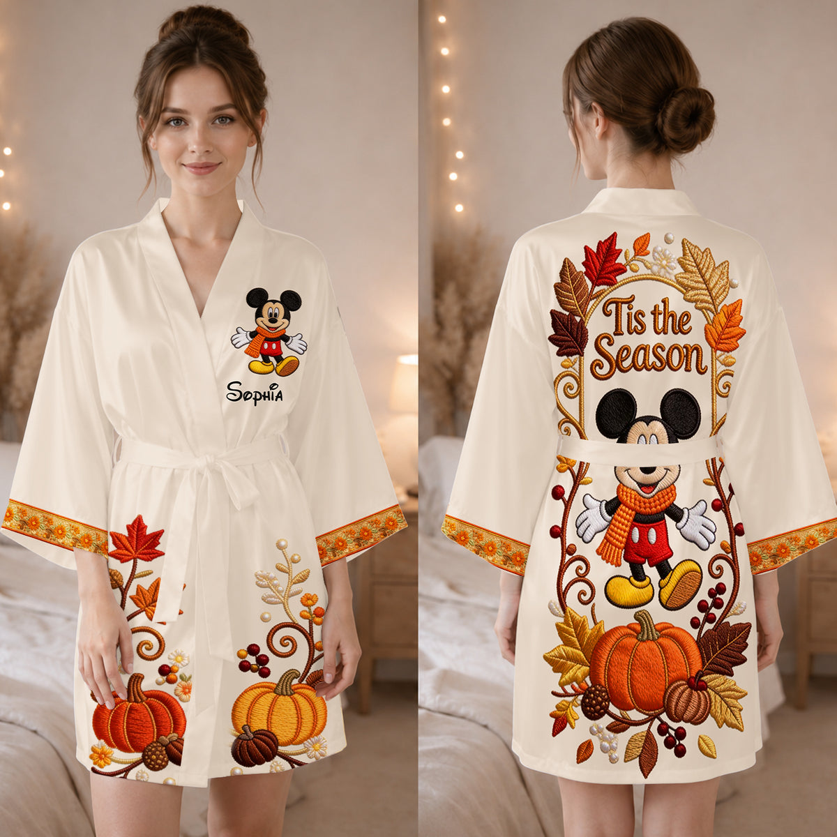 Til The Season - Personalized Mouse Satin Robe