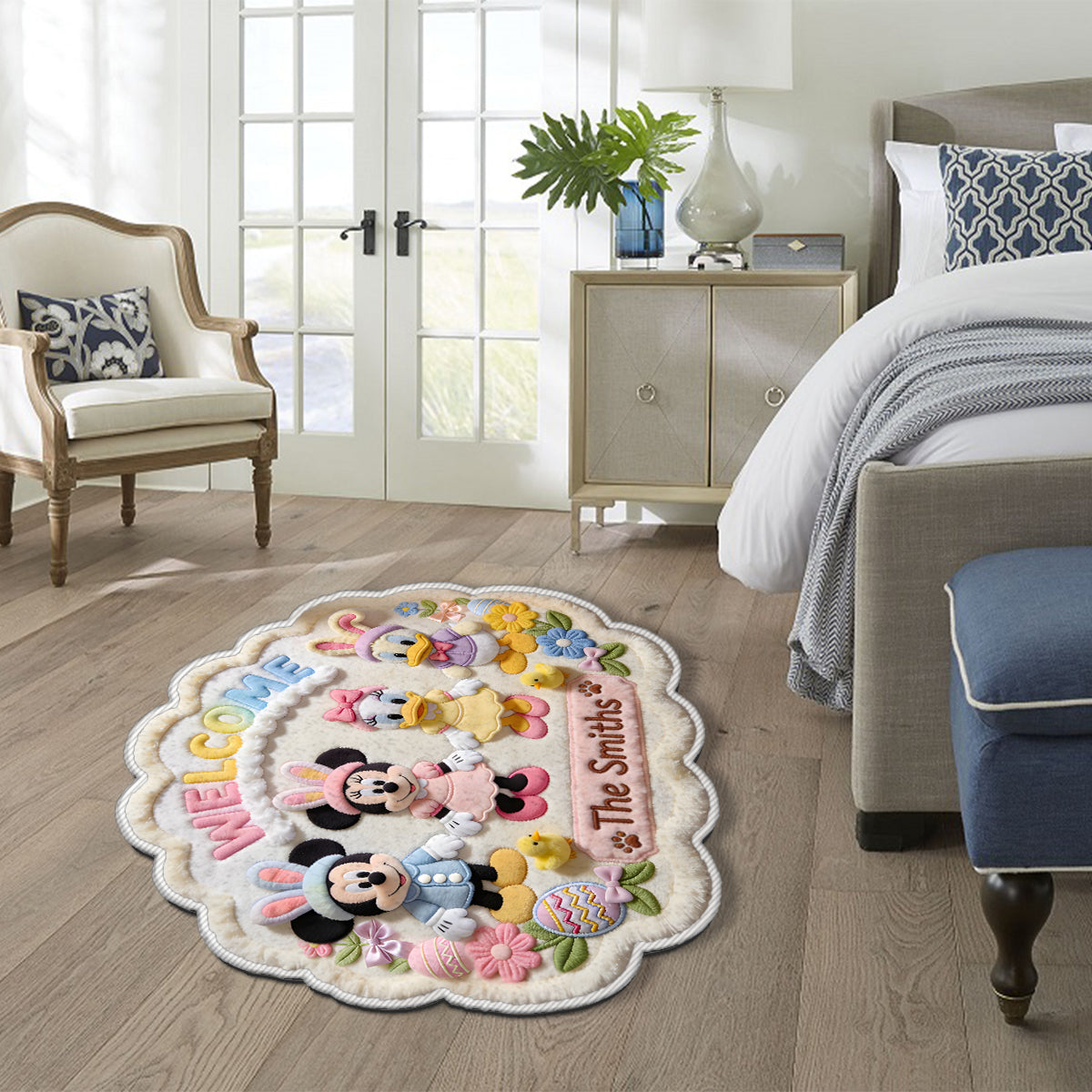 Easter's Day Magical Friends - Personalized Mouse Non-Slip Tufted Rug